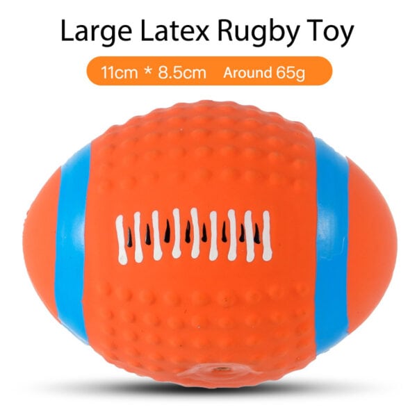 Latex Rugby squeaky dog toy