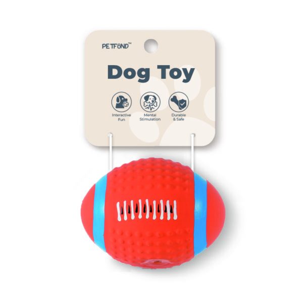 Latex Rugby squeaky dog toy