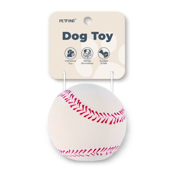 Latex Baseball squeaky dog toy