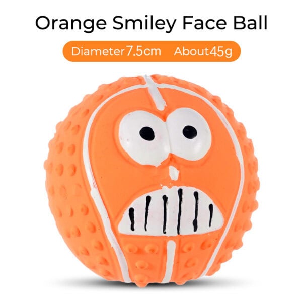 Latex emoji squeaky dog toy