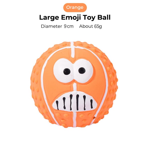 Latex emoji squeaky dog toy