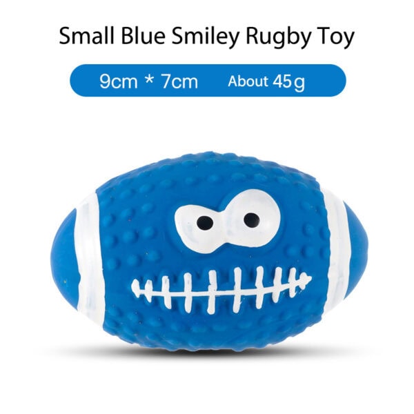 Latex Smiley Rugby squeaky dog toy
