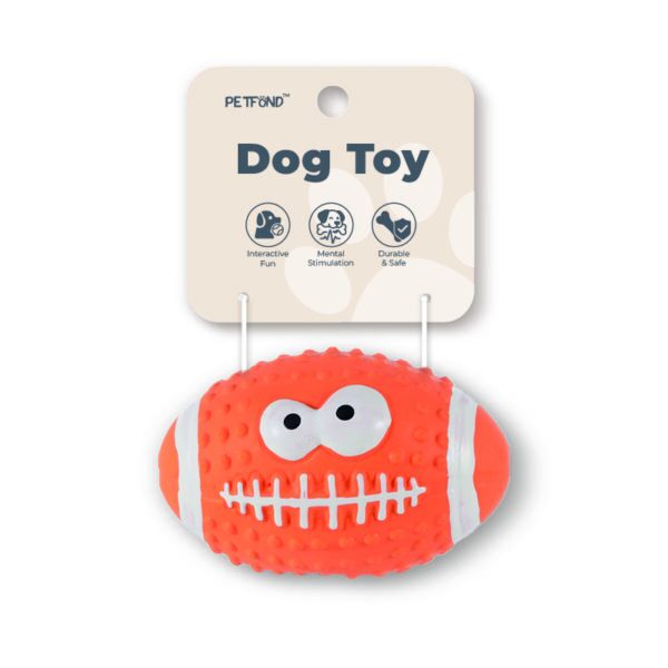 Latex Smiley Rugby squeaky dog toy