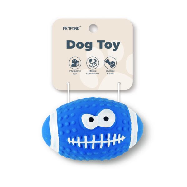 Latex Smiley Rugby squeaky dog toy