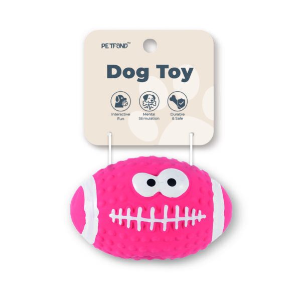 Latex Smiley Rugby squeaky dog toy