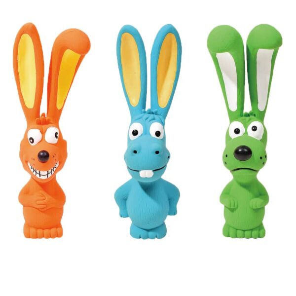 Latex Long-Eared Bunny Squeaky Dog Toy