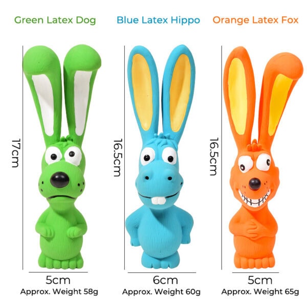 Latex Long-Eared Bunny Squeaky Dog Toy