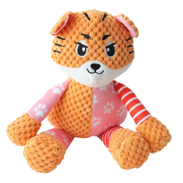 Corduroy Tiger Squeaky Toy for Dogs