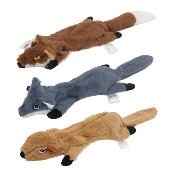 Flat Animal Squeaky Dog Toy