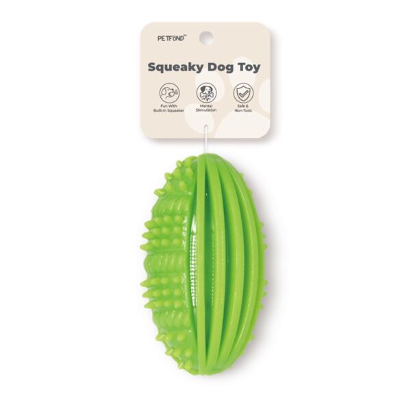 TPR Dog Squeaky Rugby – Treat Dispensing & Dental Cleaning