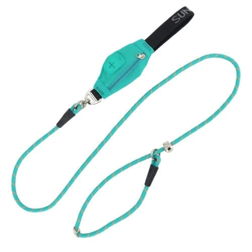 Dog lead collar & harness poop bag holder leash